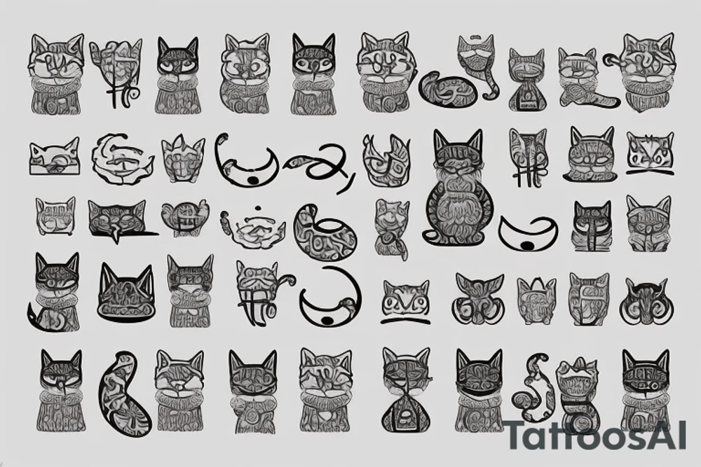 old gray cat like Jewish orthodox tattoo idea