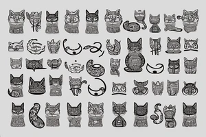old gray cat like Jewish orthodox tattoo idea