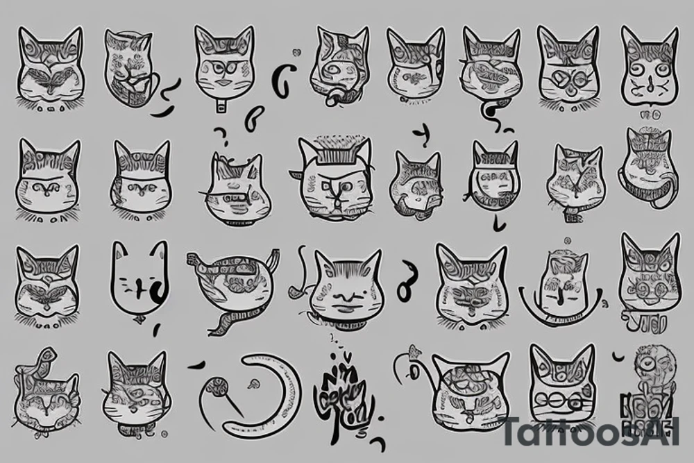 old gray cat like Jewish orthodox tattoo idea