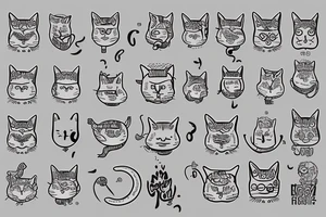 old gray cat like Jewish orthodox tattoo idea