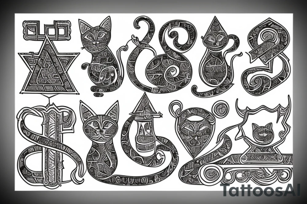 old cat like Jewish orthodox tattoo idea