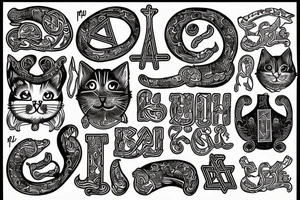 old cat like Jewish orthodox tattoo idea