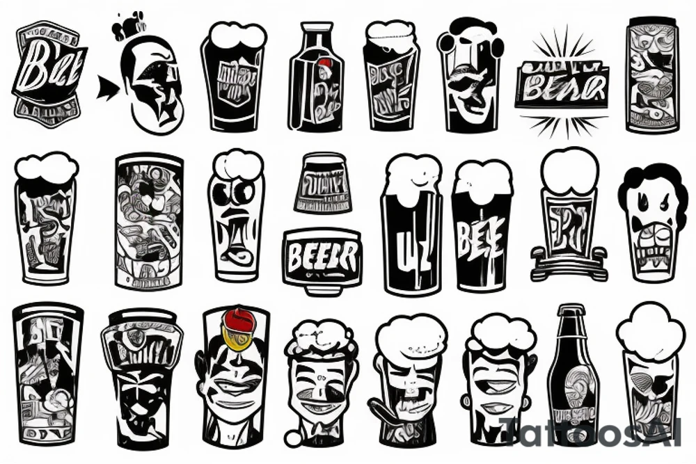 beer comic tattoo idea