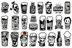 beer comic tattoo idea