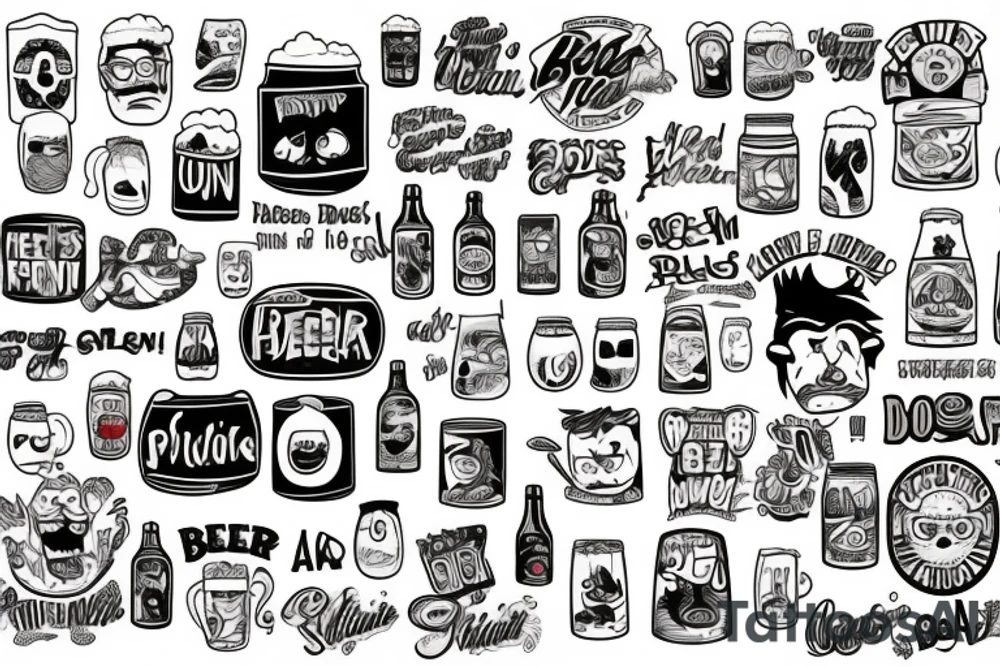 beer comic tattoo idea