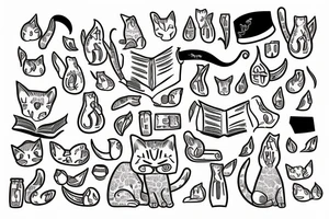 korat cat reading torah tattoo idea