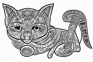 korat cat reading torah tattoo idea