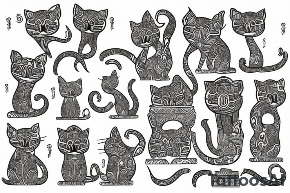 korat cat reading torah tattoo idea