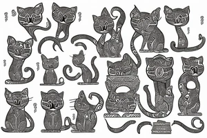 korat cat reading torah tattoo idea