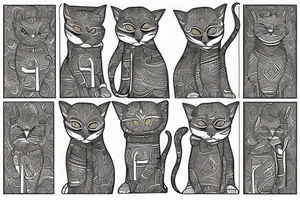 korat cat reading torah tattoo idea