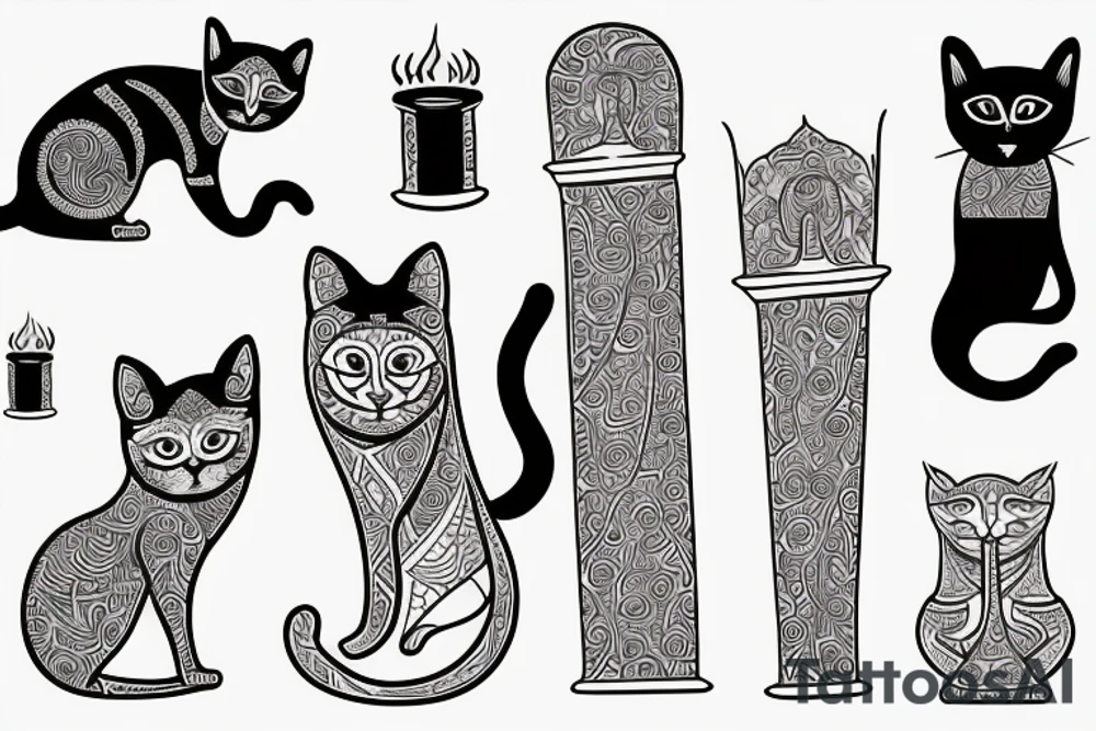 korat cat reading torah tattoo idea