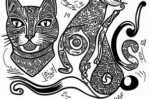 jewish cat reading torah tattoo idea
