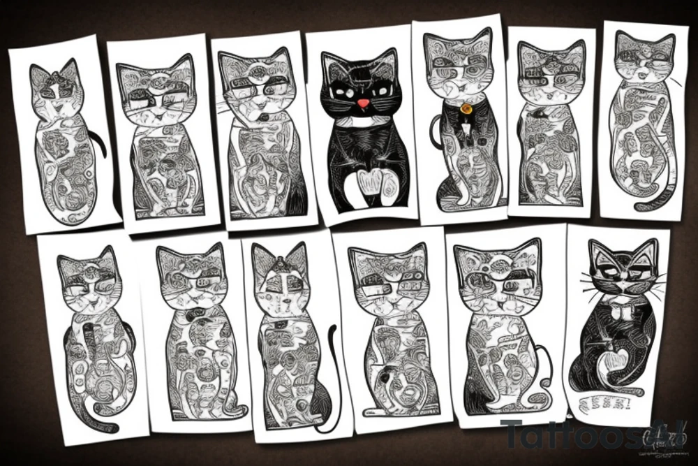 jewish cat reading torah tattoo idea