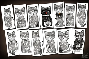 jewish cat reading torah tattoo idea