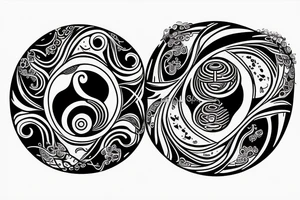 yin and yang in harmony tattoo idea