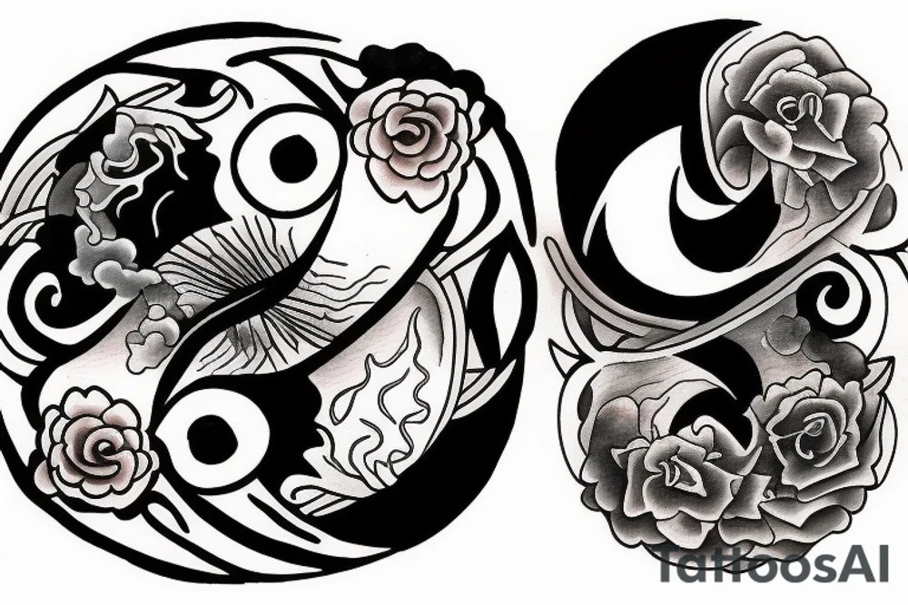 yin and yang in harmony tattoo idea