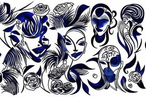 black and  blue in balance tattoo idea