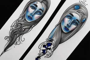 black and  blue in balance tattoo idea