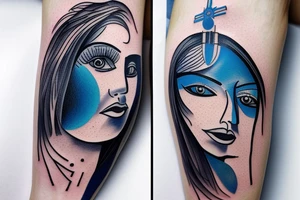 black and  blue in balance tattoo idea