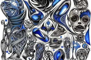 black and  blue in balance tattoo idea