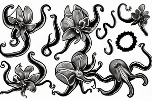 Orchid octopus tattoo idea
