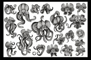Orchid octopus tattoo idea