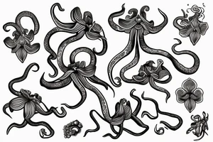 Orchid octopus tattoo idea