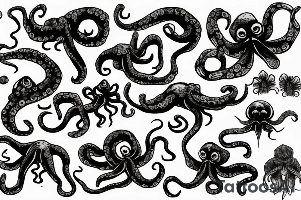 Orchid octopus tattoo idea