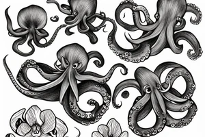 Orchid octopus tattoo idea