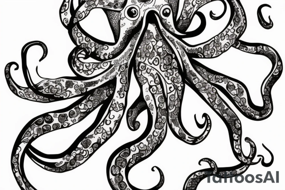 Orchid octopus tattoo idea