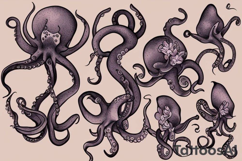 Orchid octopus tattoo idea