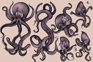 Orchid octopus tattoo idea