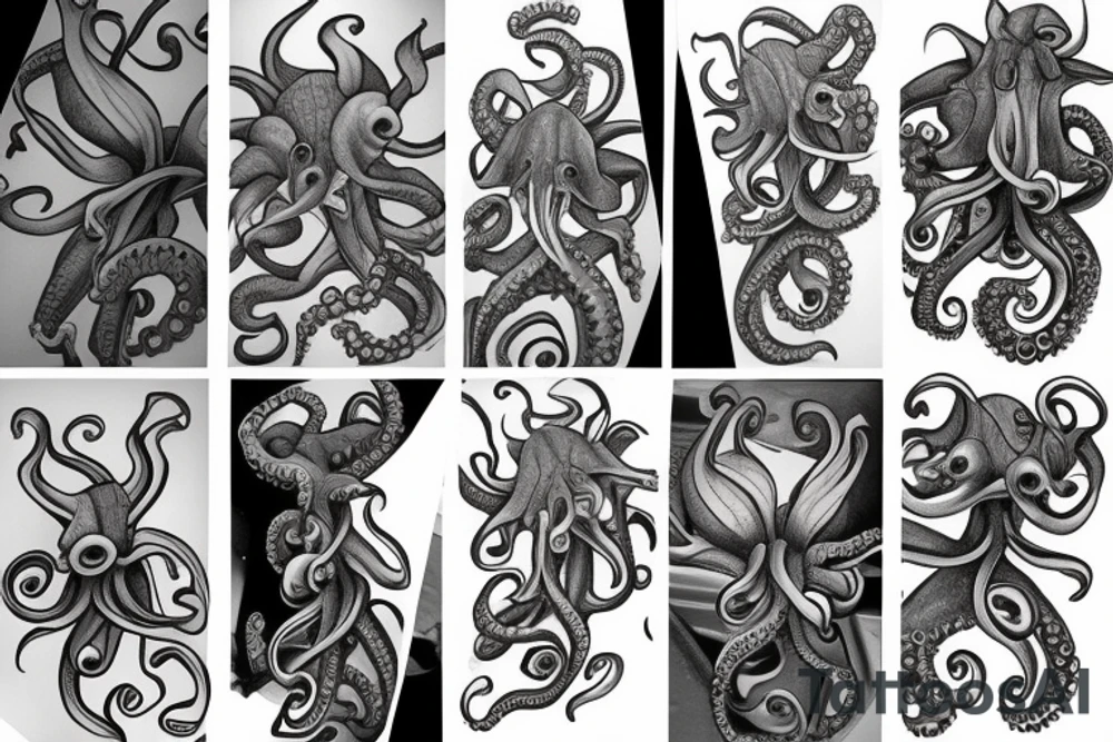 Orchid octopus tattoo idea