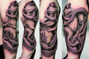 Octopus with orchids tattoo idea