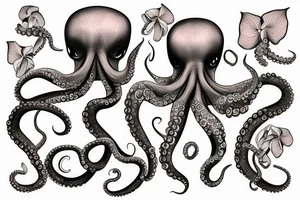 Octopus with orchids tattoo idea