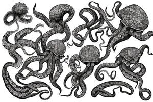 Octopus with orchids tattoo idea