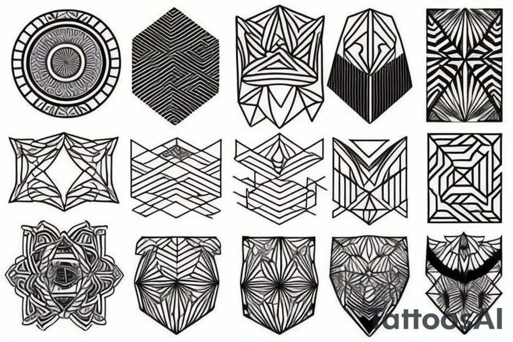 Geometric patterns tattoo idea