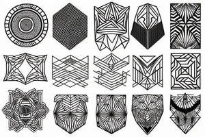 Geometric patterns tattoo idea