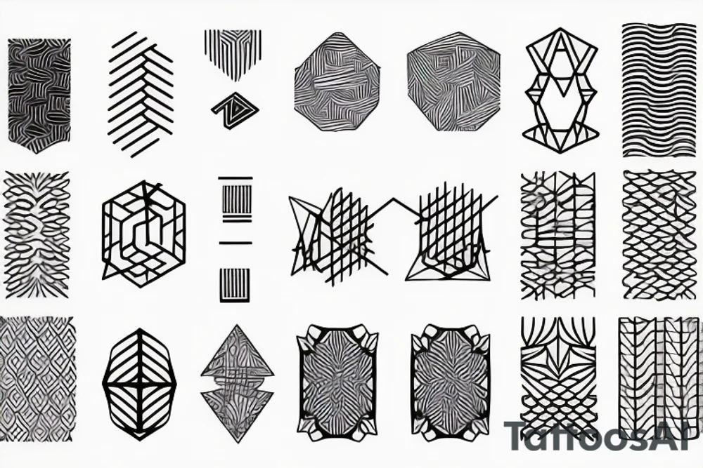 Geometric patterns tattoo idea