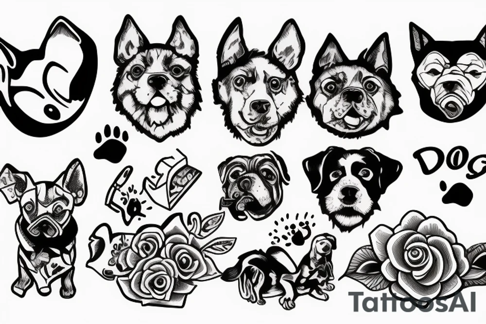 dog running tattoo idea