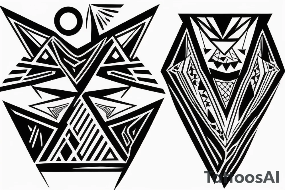 triangle on back of the neck tattoo idea