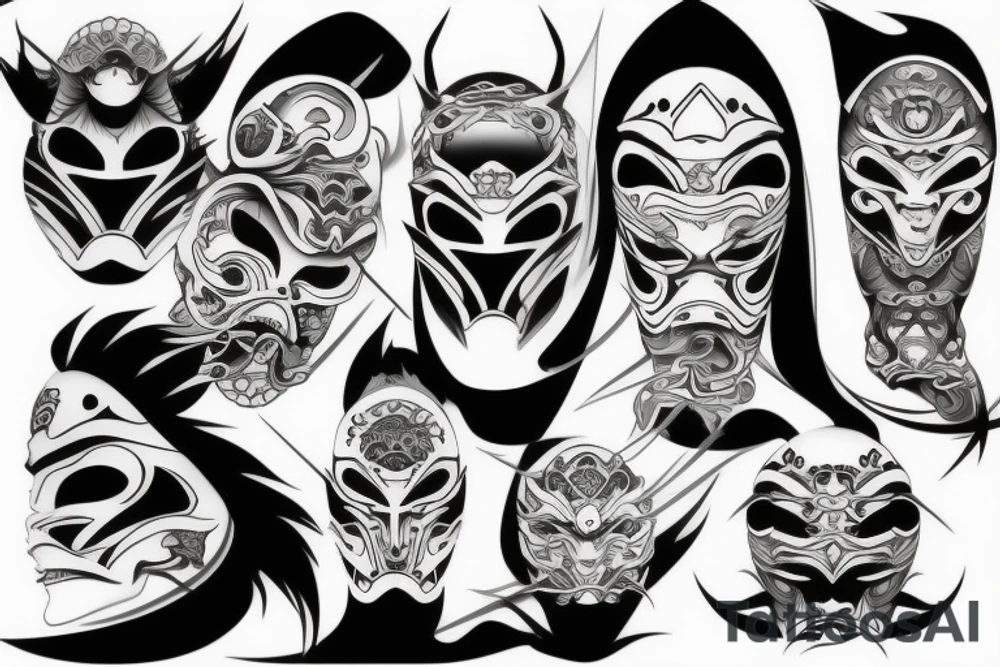 Ronin Mask war tattoo idea