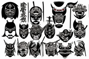 Samurai mask tattoo idea