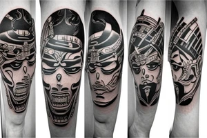 Samurai mask tattoo idea