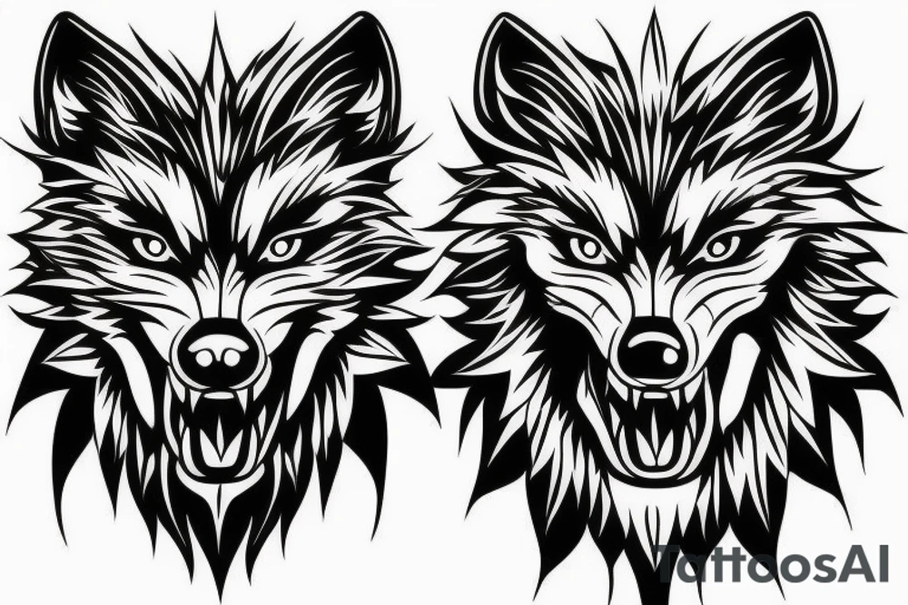 Wolf mask tattoo idea