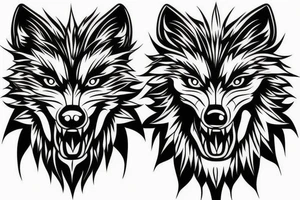 Wolf mask tattoo idea