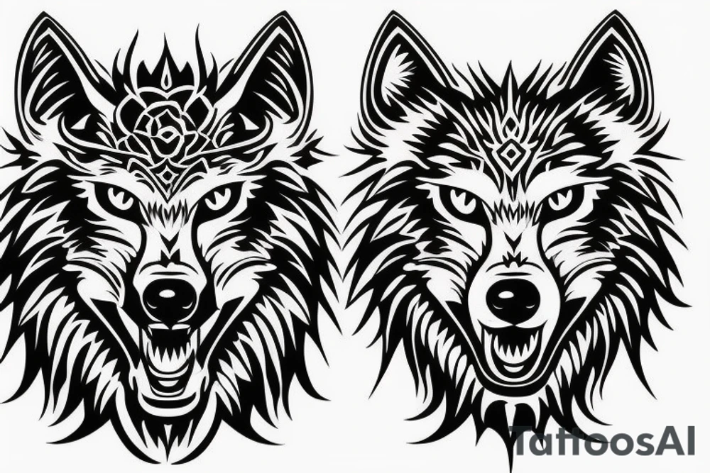 Wolf mask tattoo idea