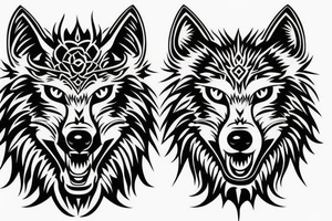 Wolf mask tattoo idea