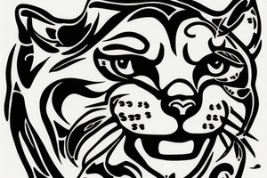 Cougar face tattoo idea