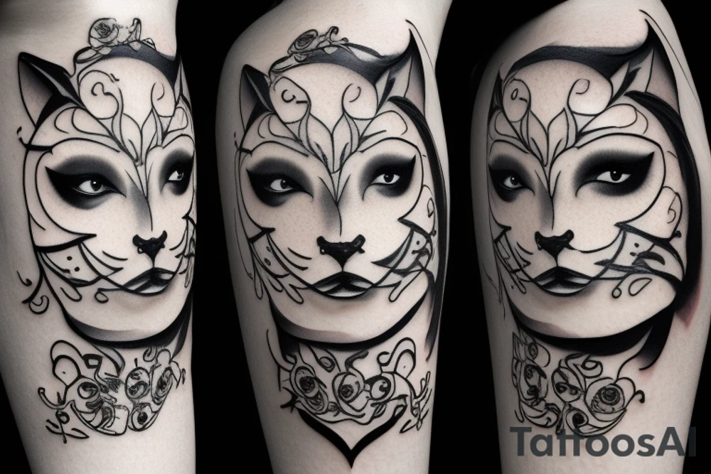 Cougar face tattoo idea